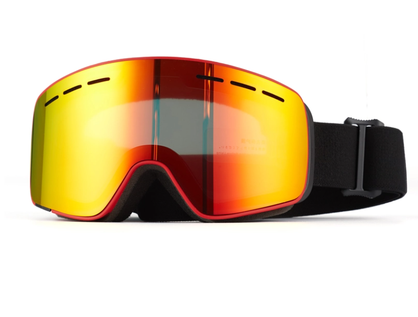 Double Lens Anti Fog Cylindrical Mirrored OTG Ski Snowboard Goggles