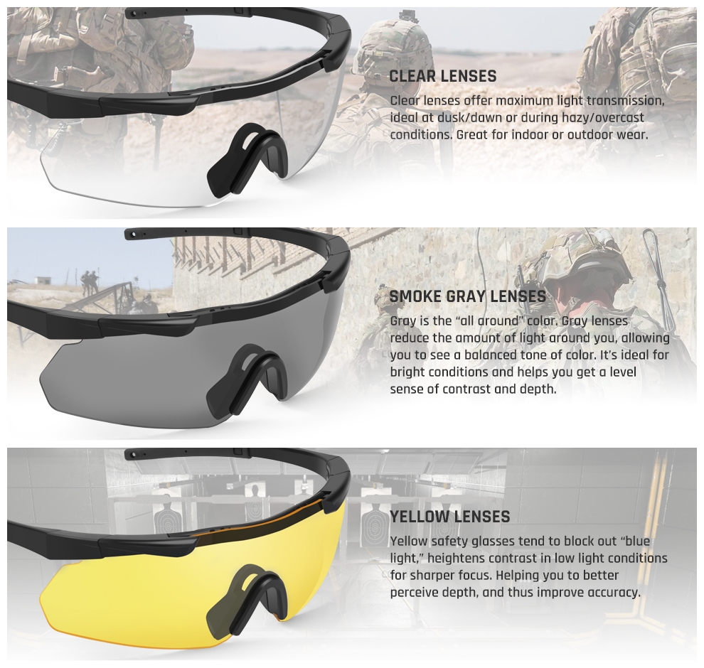 different colors of lenses